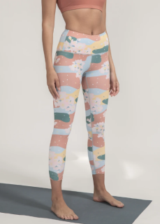Boochen High-Waist Leggings in Sakura Print