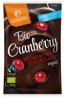 Landgarten Bio Cranberry in Zartbitter Schokolade 50g