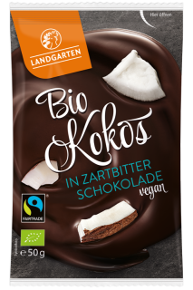 Landgarten Bio Kokos in Zartbitter Schokolade 50g