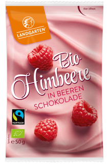 Landgarten Bio Himbeere in Beeren Schokolade 50g