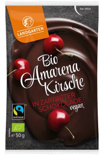 Landgarten Bio Amarenakirsche in Zartbitter Schokolade 50g