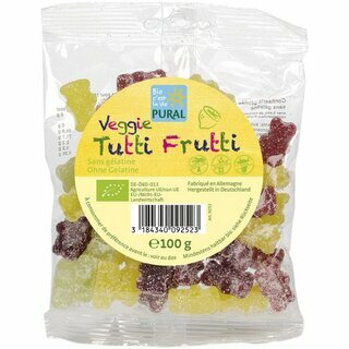 Pural Veggie Tutti Frutti Fruchtgel&eacute;e ohne Gelatine 100g